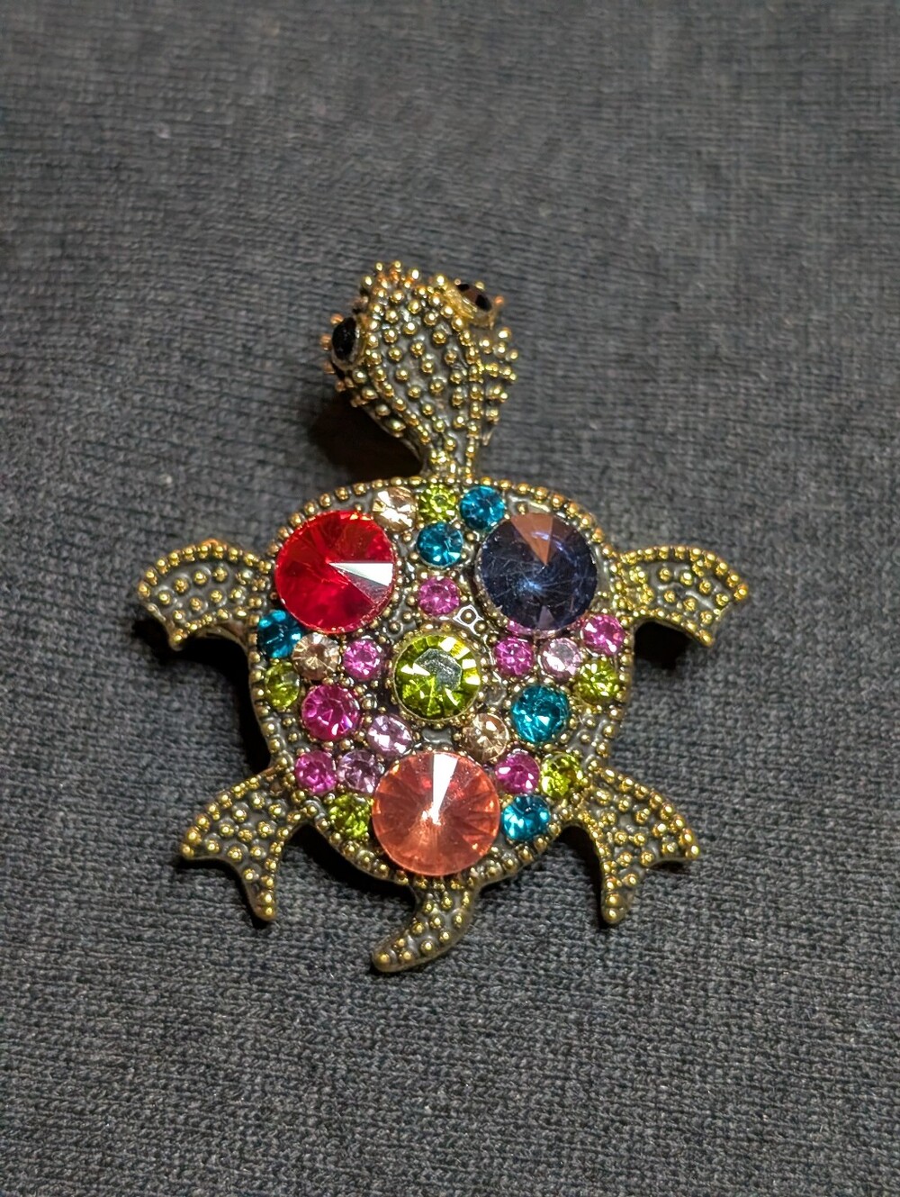 Multicolor Crystal Turtle Brooch - Fashion Women Jewelry